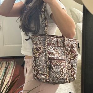 Floral Brown Tote Bag